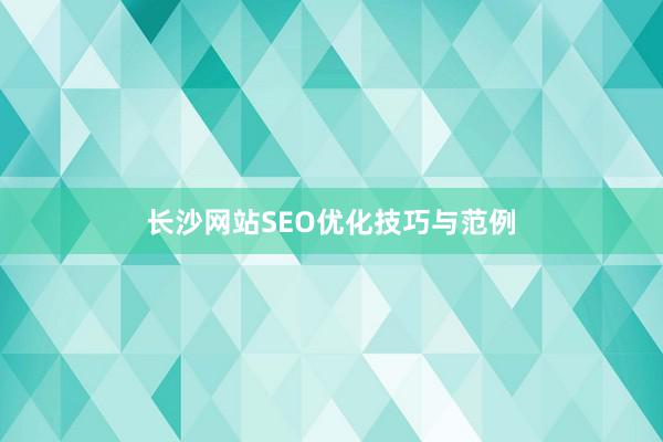 长沙网站SEO优化技巧与范例